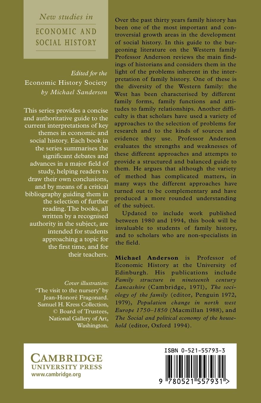 Rückseitencover Approaches to the History of the Western Family 1500 1914