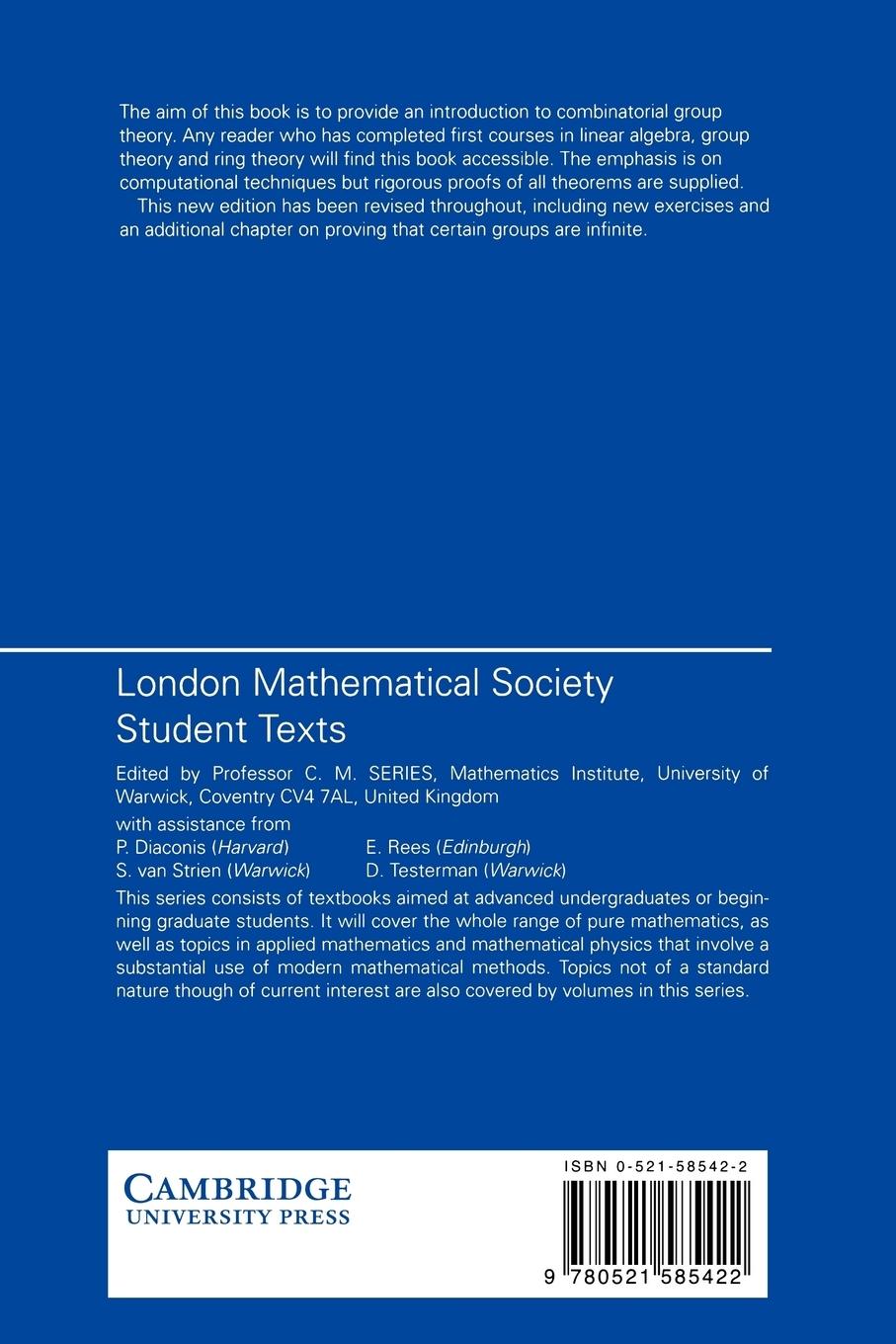 Rückseitencover Presentations of Groups