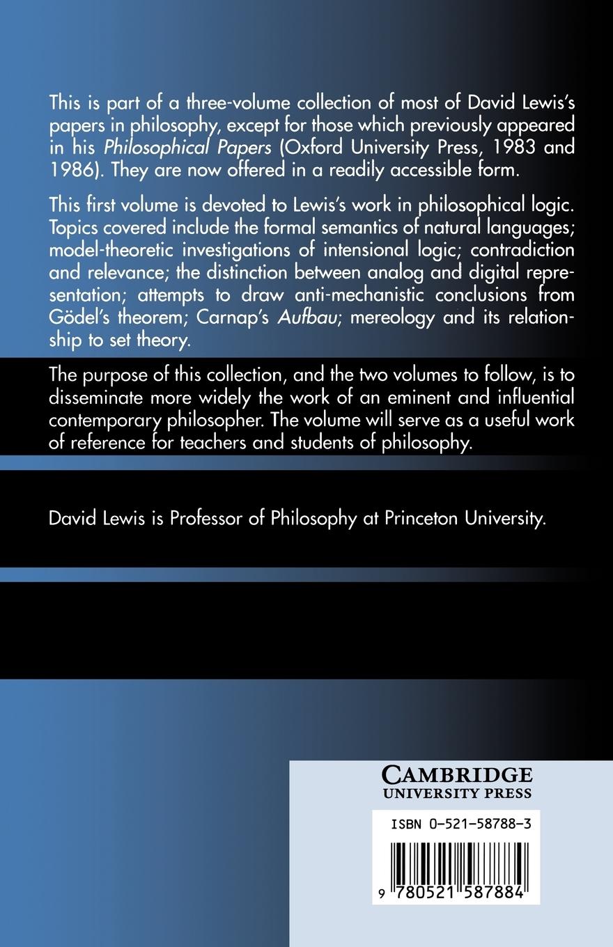 Rückseitencover Papers in Philosophical Logic