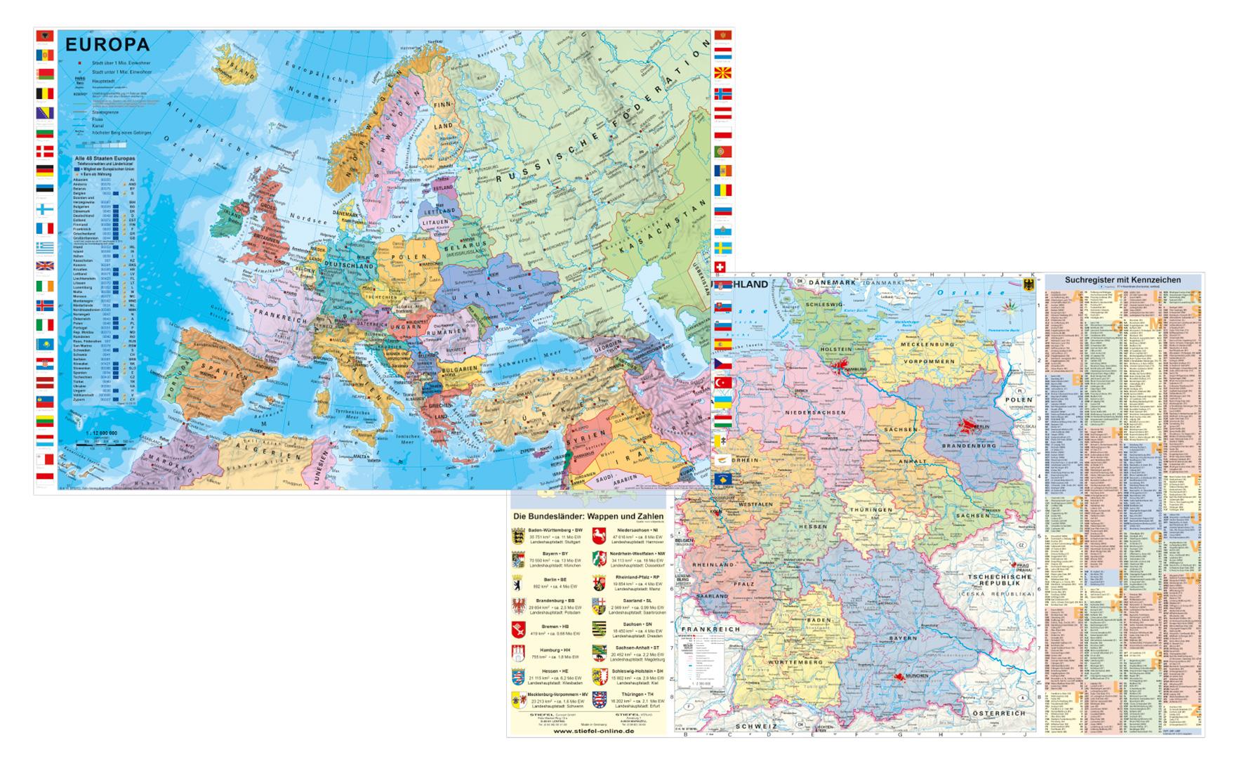 Vorderes Coverbild Deutschland und Europa fürs Büro - DUO-Schreibunterlage