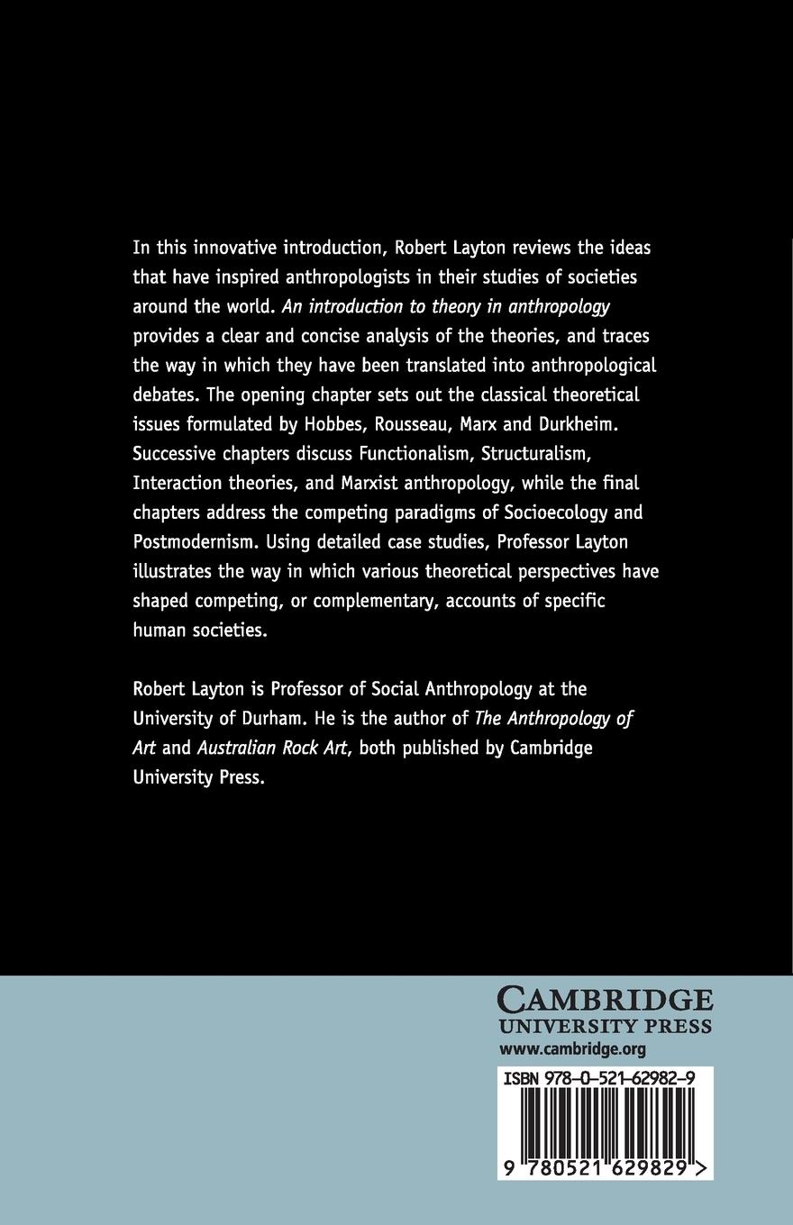 Rückseitencover An Introduction to Theory in Anthropology