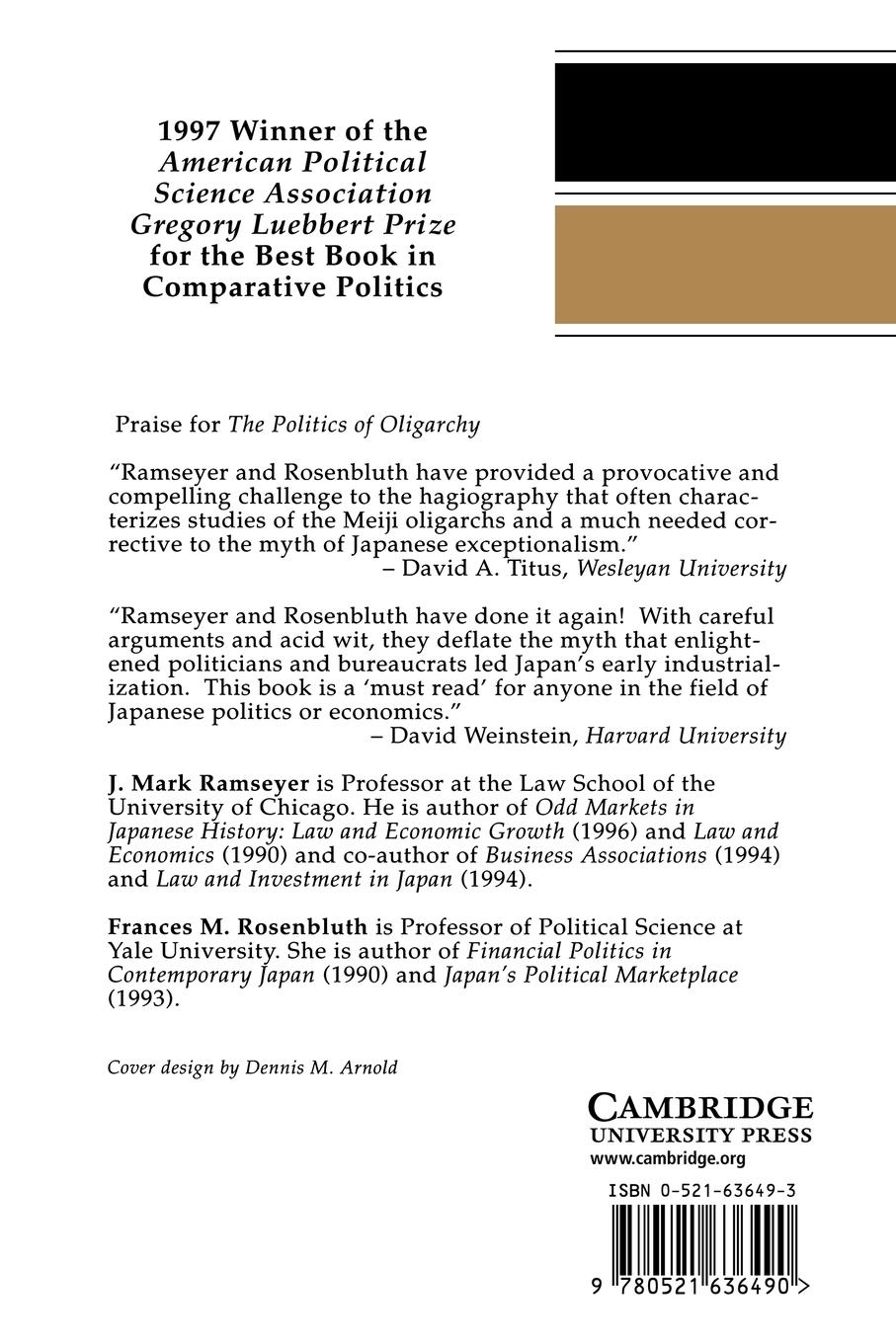 Rückseitencover The Politics of Oligarchy