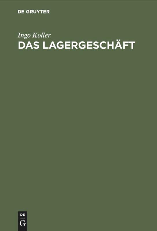 Vorderes Coverbild Das Lagergeschäft