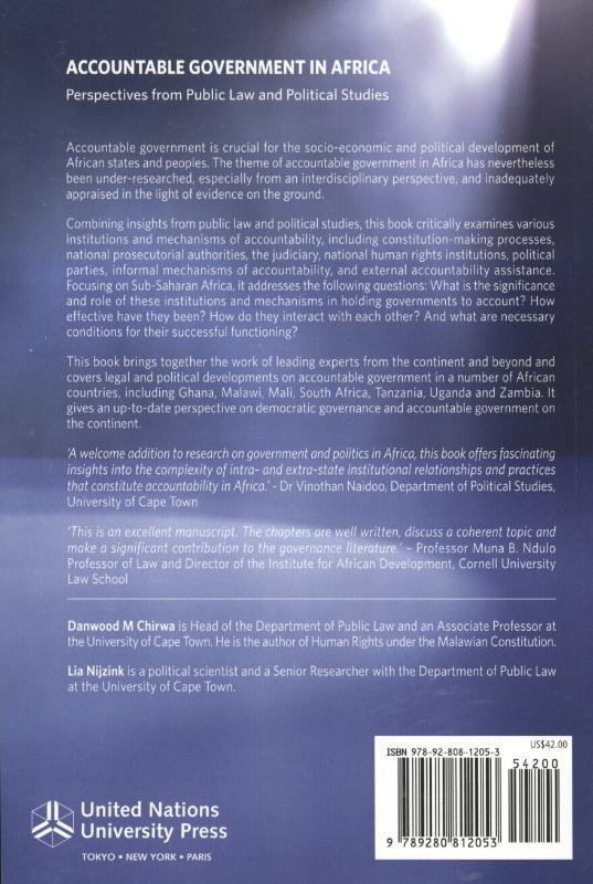 Rückseitencover Accountable Government in Africa