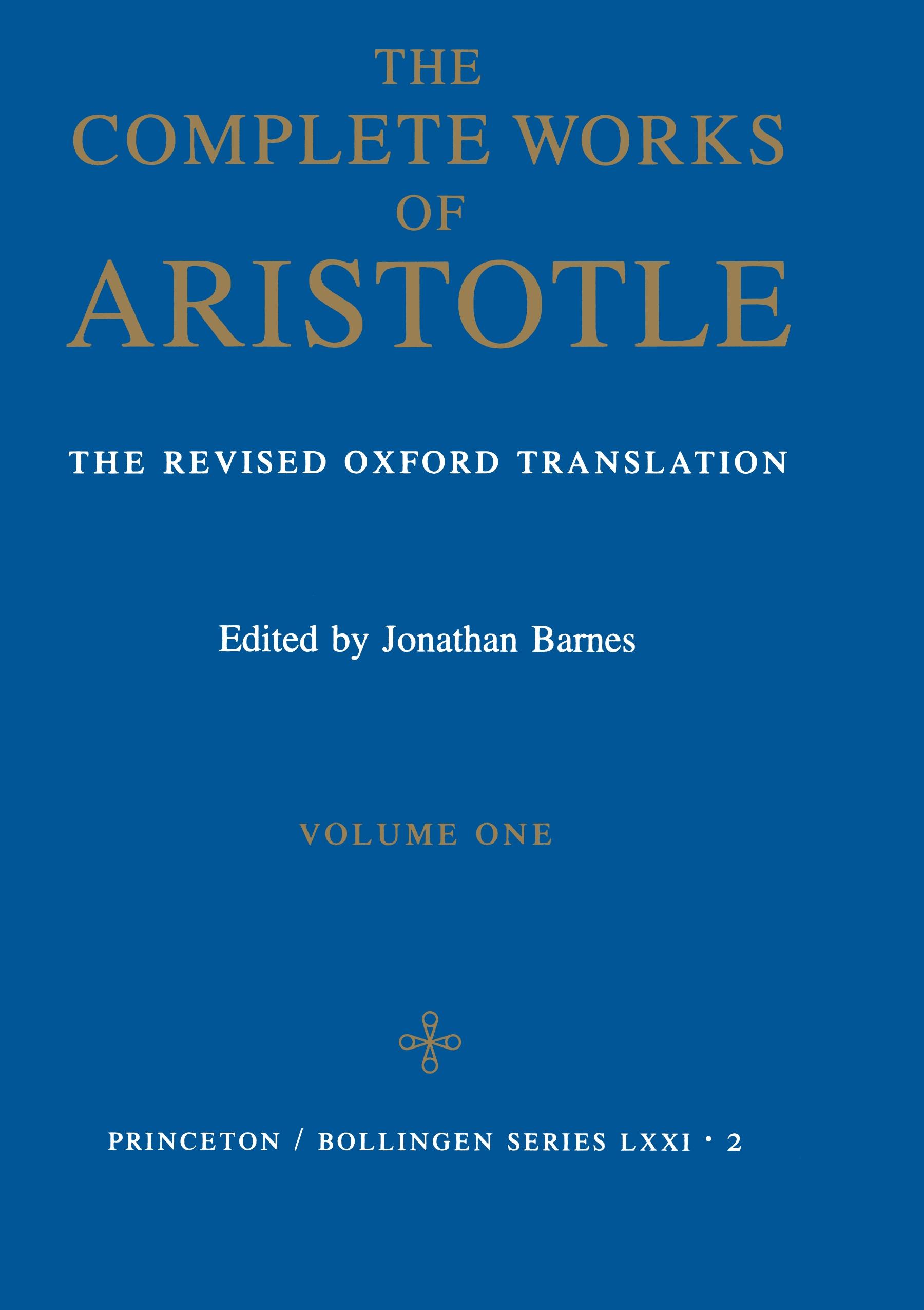 Vorderes Coverbild The Complete Works of Aristotle, Volume One