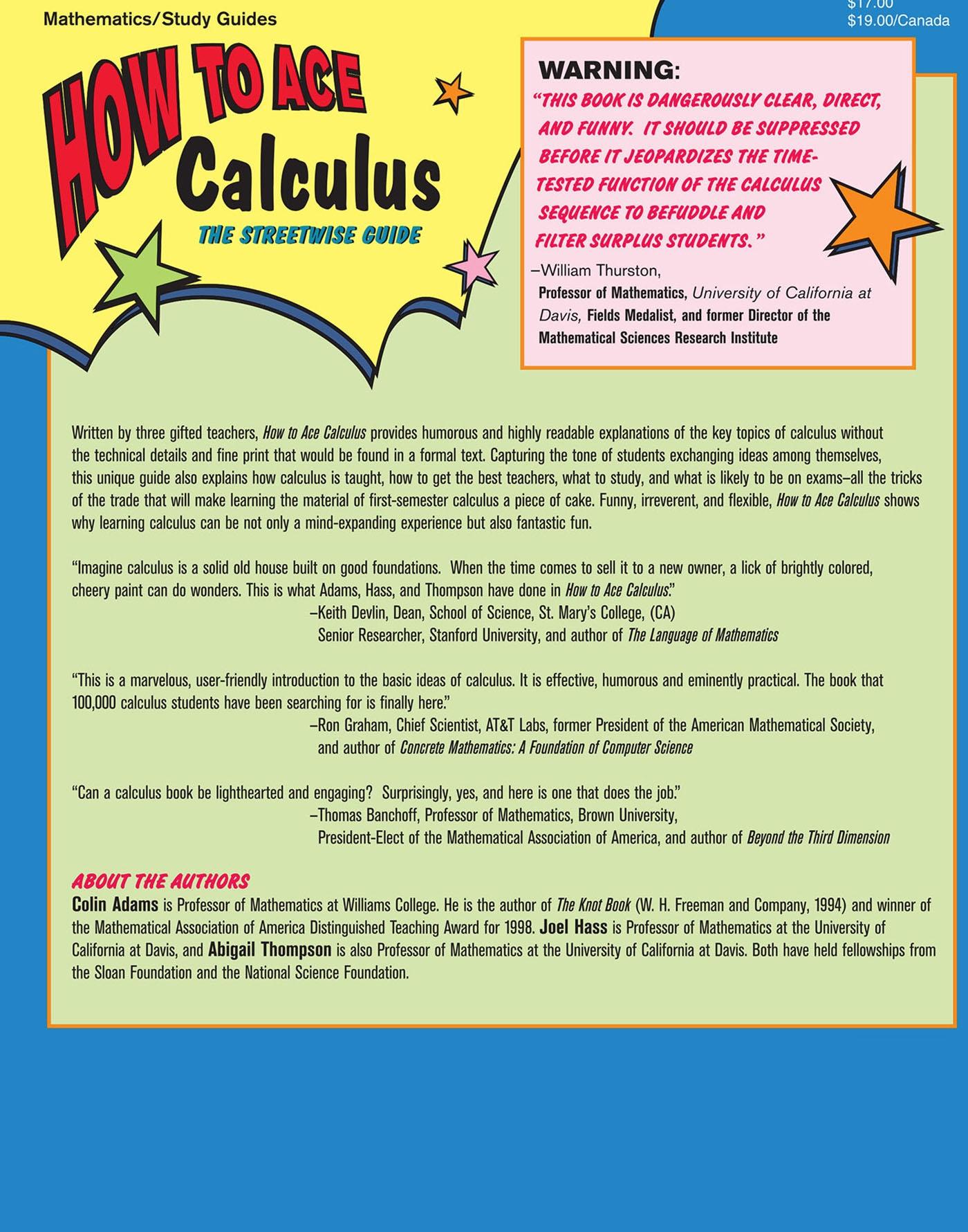 Rückseitencover How to Ace Calculus