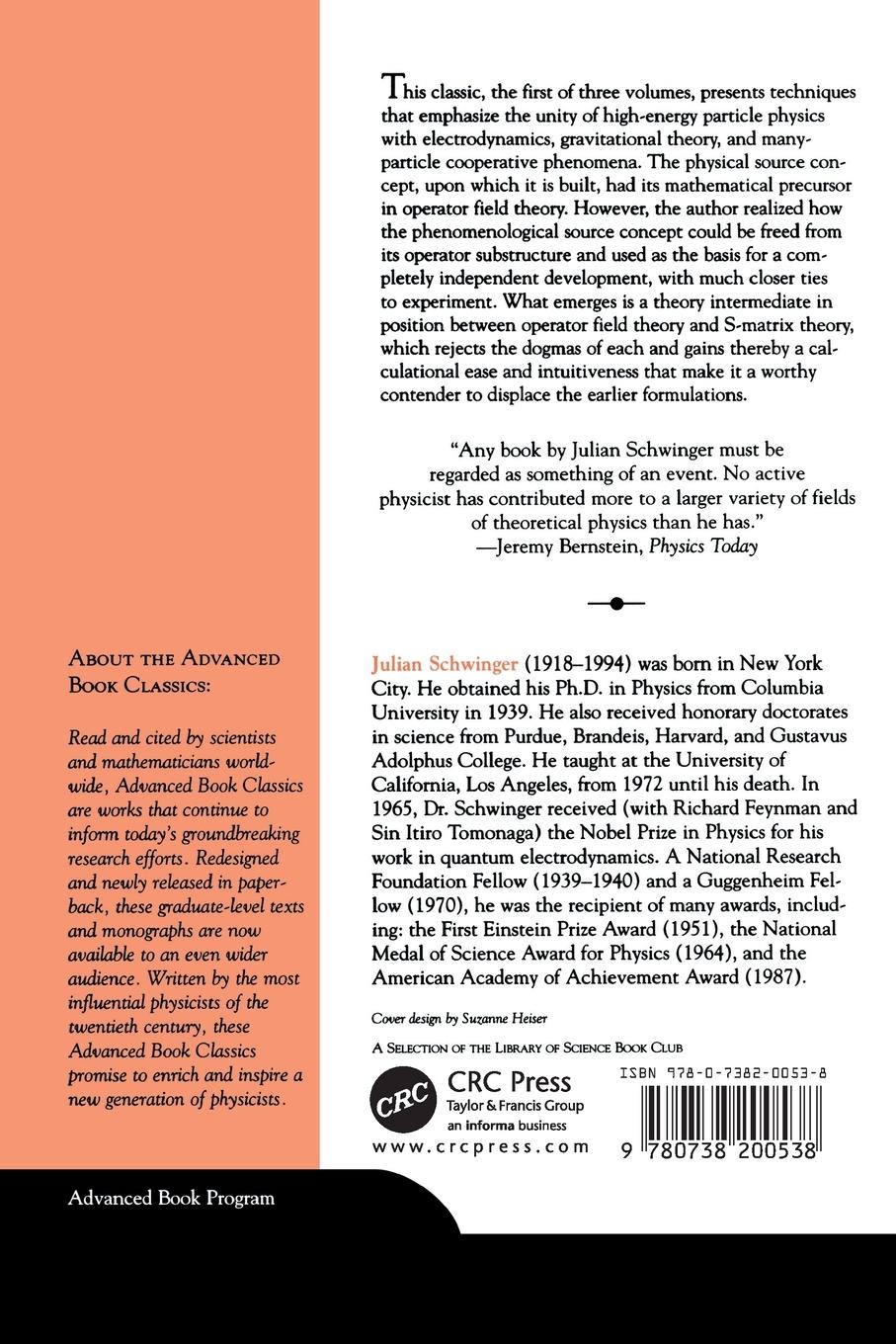 Rückseitencover Particles, Sources, And Fields, Volume 1