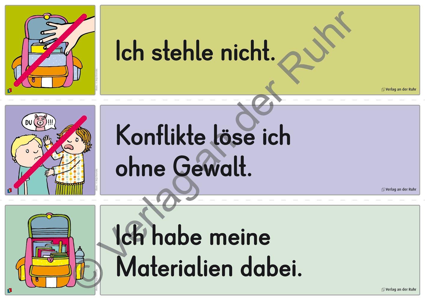 Beispielinhalt (Bild) Unsere Klassenregeln