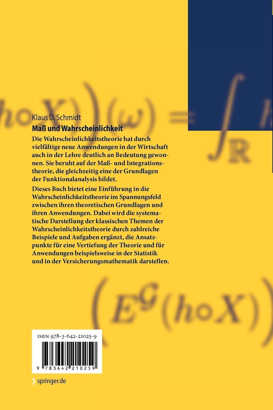 Rückseitencover Maß und Wahrscheinlichkeit