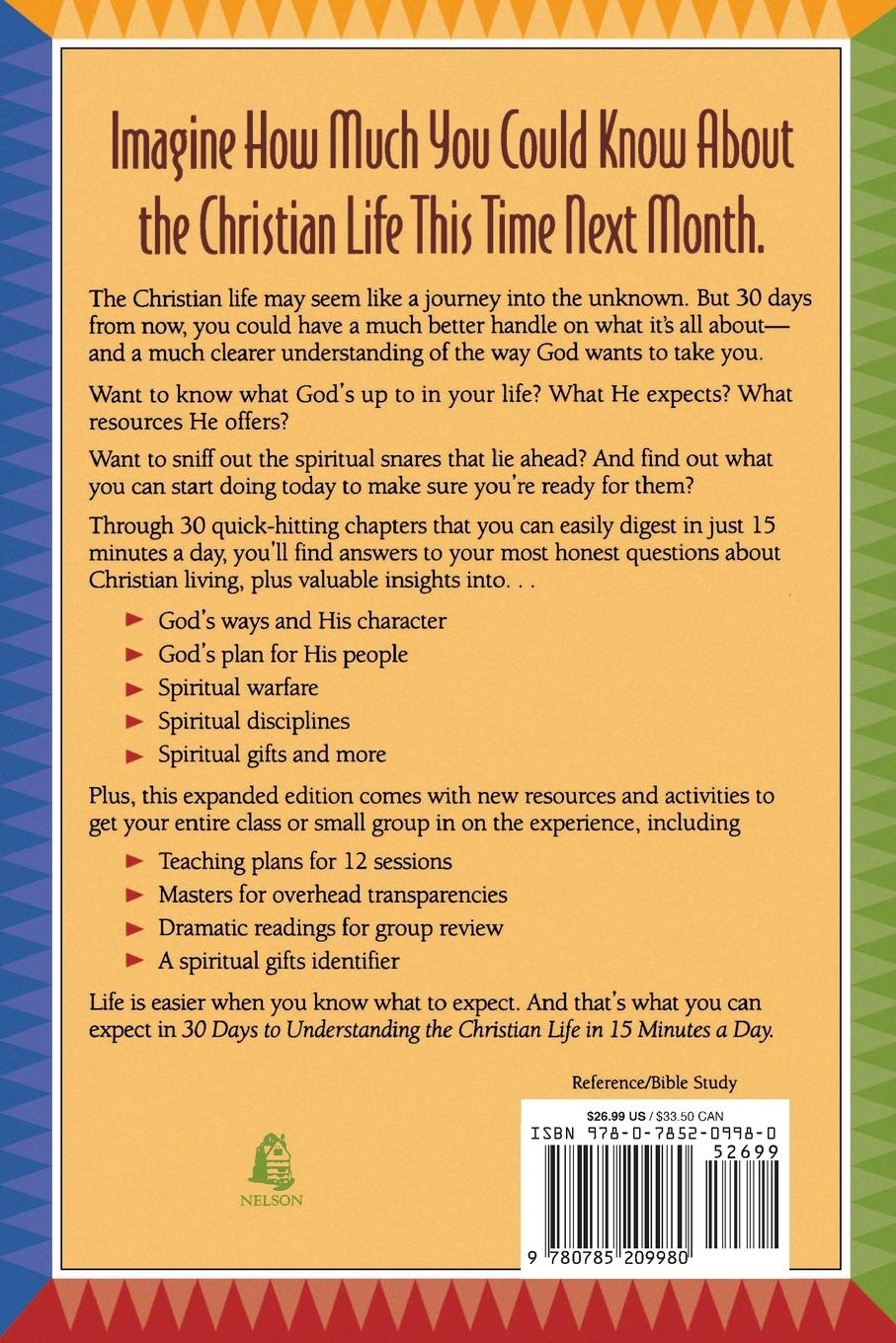Rückseitencover 30 Days to Understanding the Christian Life in 15 Minutes a Day!