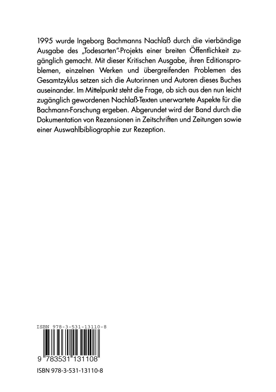 Rückseitencover "Text-Tollhaus für Bachmann-Süchtige?"