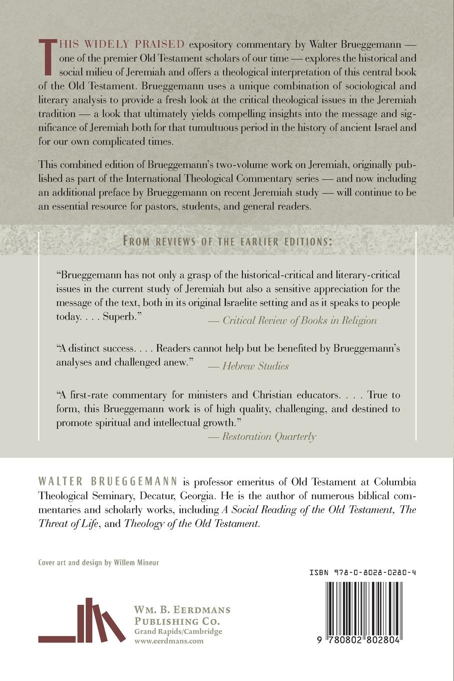 Rückseitencover A Commentary on Jeremiah