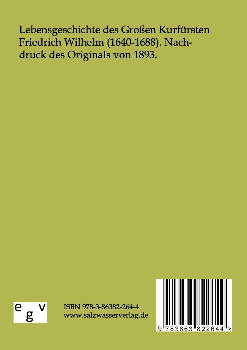 Rückseitencover Der Große Kurfürst und seine Zeit
