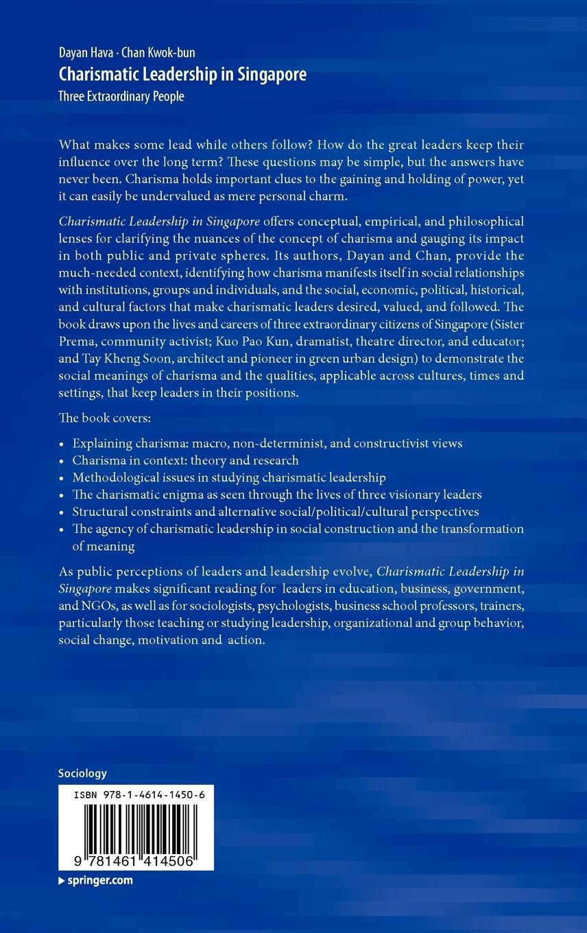 Rückseitencover Charismatic Leadership in Singapore