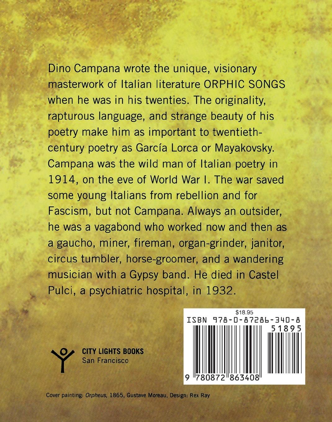 Rückseitencover Orphic Songs