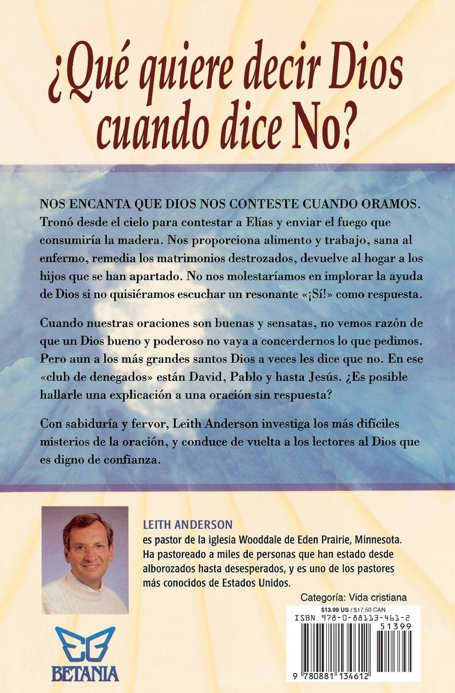 Rückseitencover Cuando Dios Dice No = When God Says No