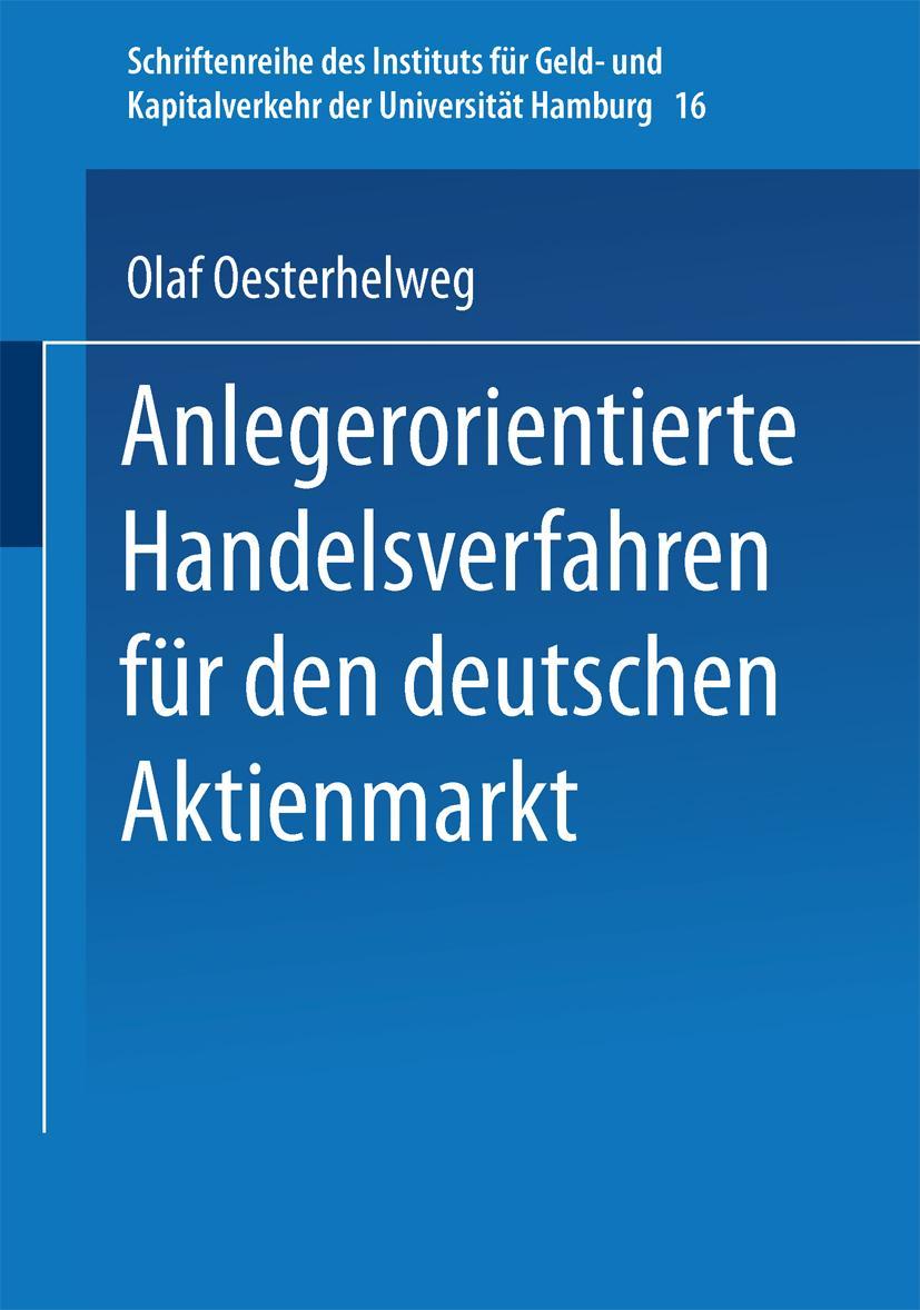 Vorderes Coverbild Anlegerorientierte Handelsverfahren für den deutschen Aktienmarkt