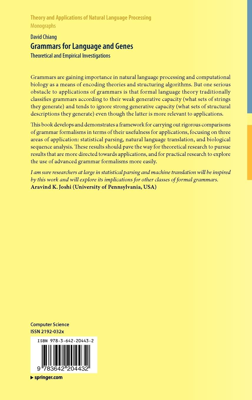 Rückseitencover Grammars for Language and Genes