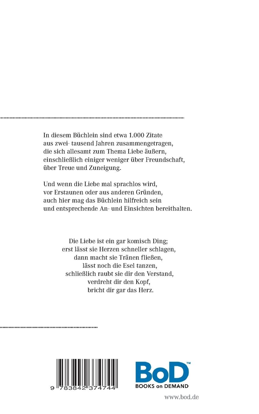 Rückseitencover Tausenderlei über die Liebe
