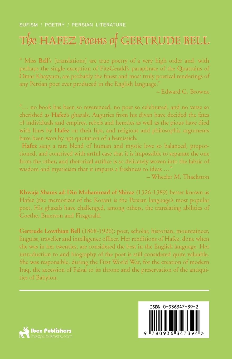 Rückseitencover The Hafez Poems of Gertrude Bell