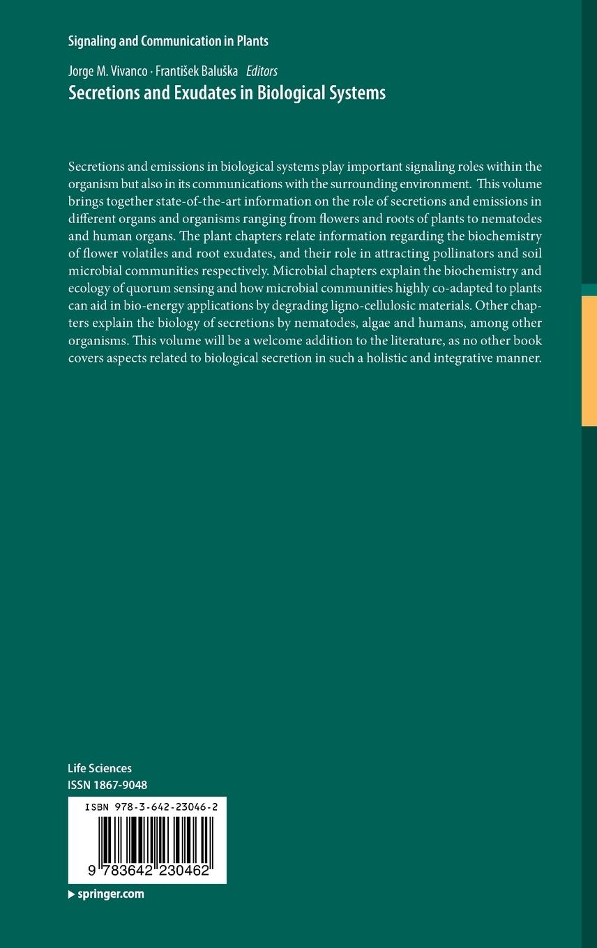 Rückseitencover Secretions and Exudates in Biological Systems