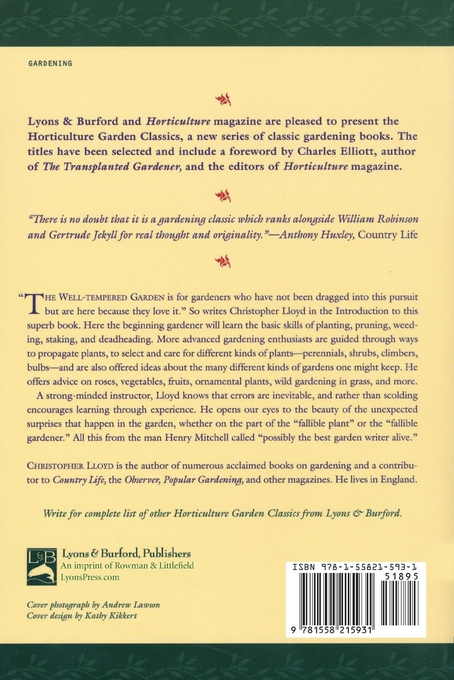 Rückseitencover Well-Tempered Garden