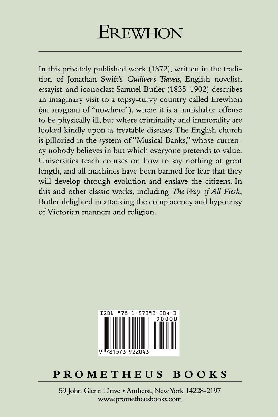 Rückseitencover Erewhon