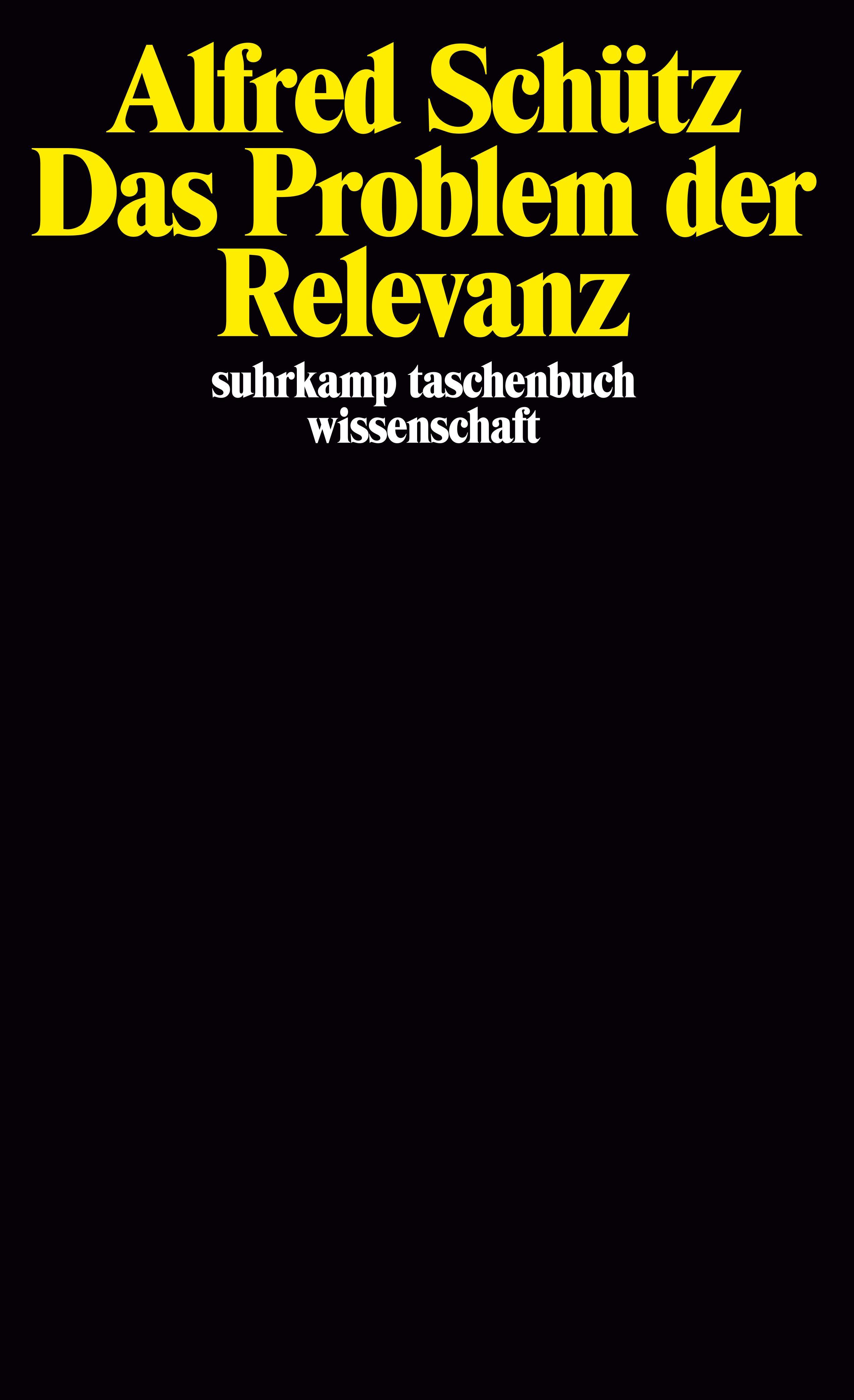 Vorderes Coverbild Das Problem der Relevanz