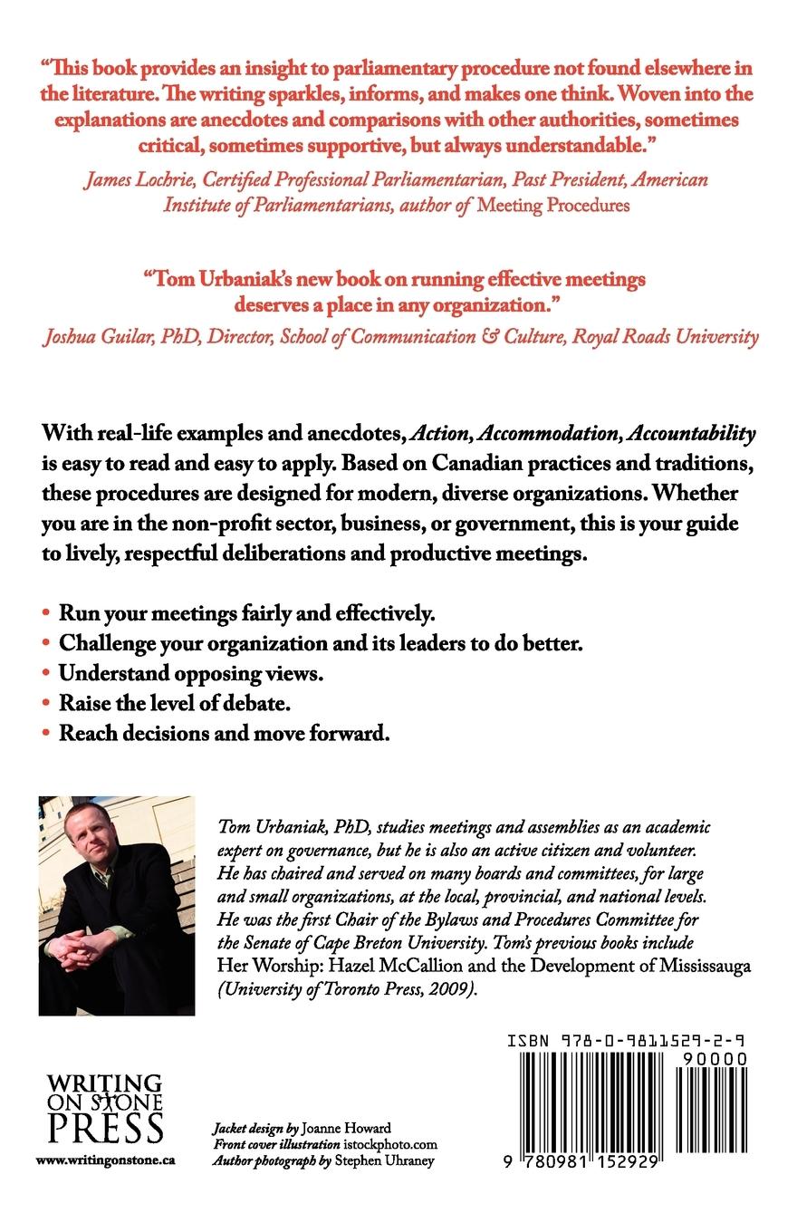 Rückseitencover Action, Accommodation, Accountability: Rules of Order for Canadian Organizations
