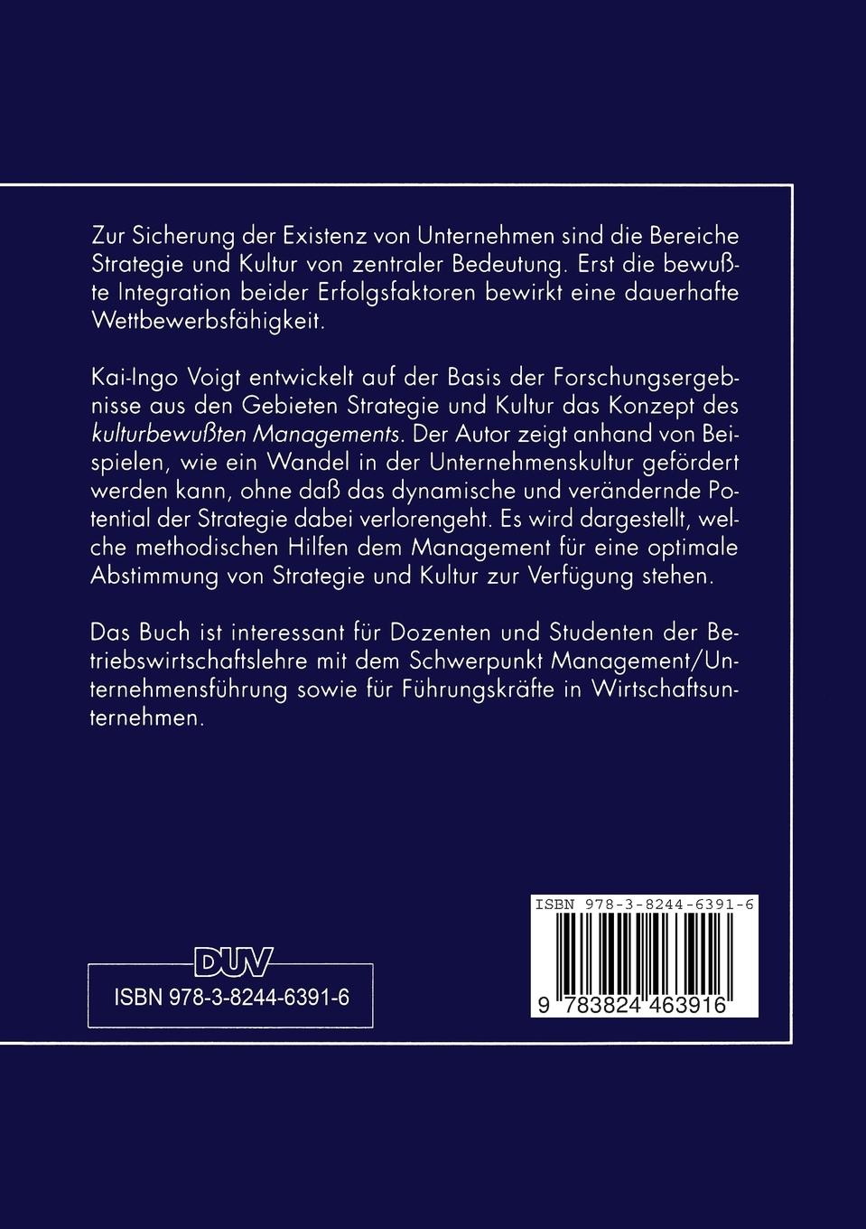 Rückseitencover Unternehmenskultur und Strategie
