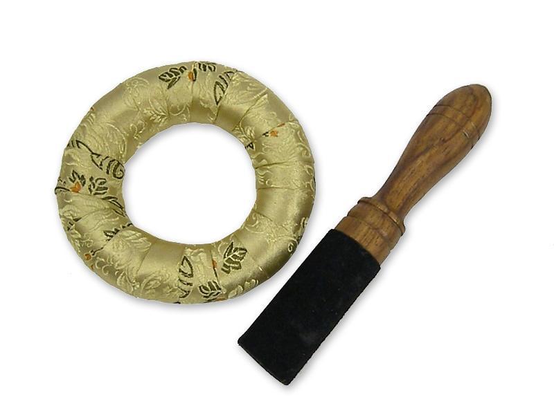 Beispielinhalt (Bild) Dhyani-Klangschale mit bedruckter Geschenkbox mit Zubehör