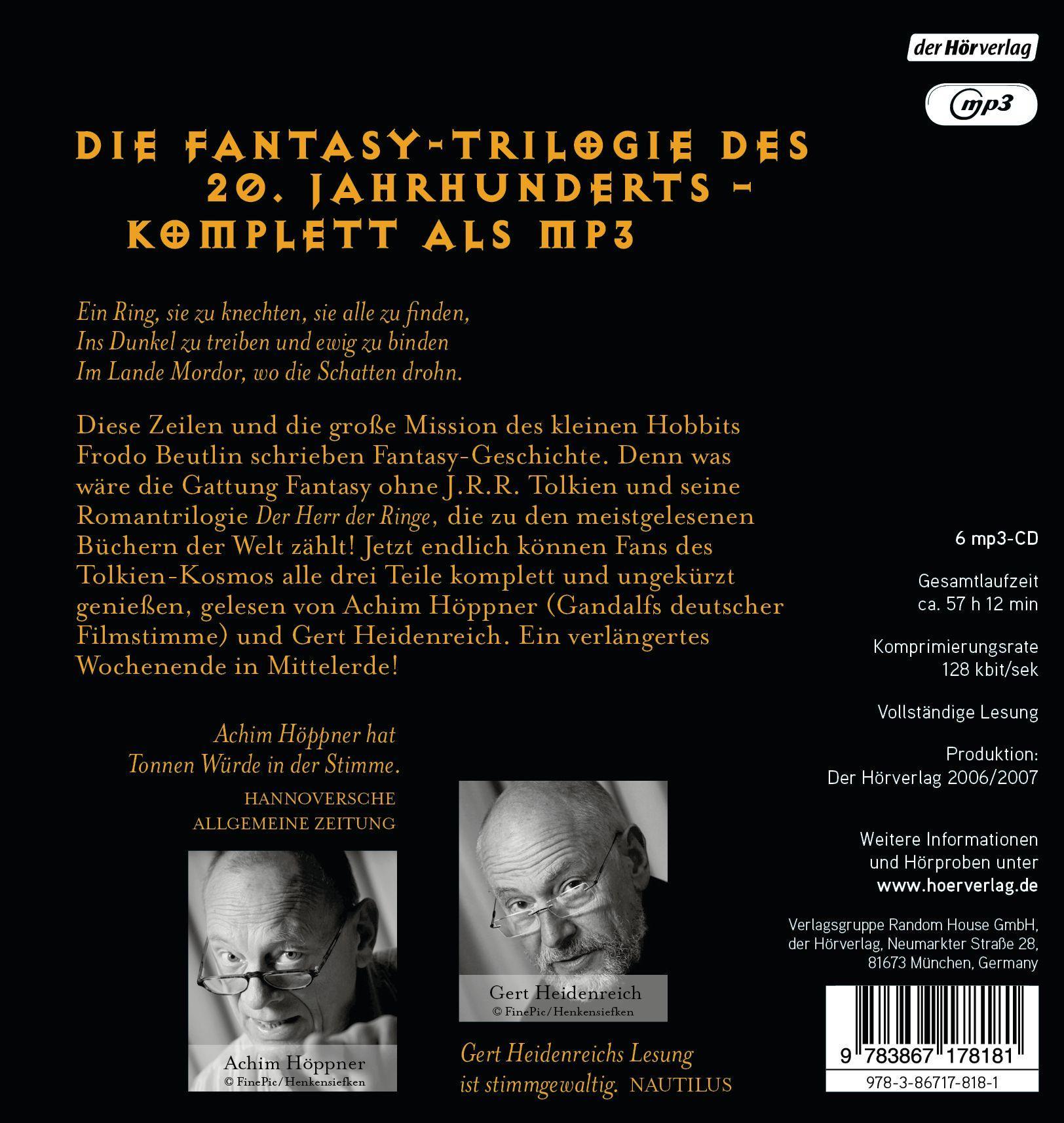 Beispielinhalt (Bild) Der Herr der Ringe. Die Komplettlesung