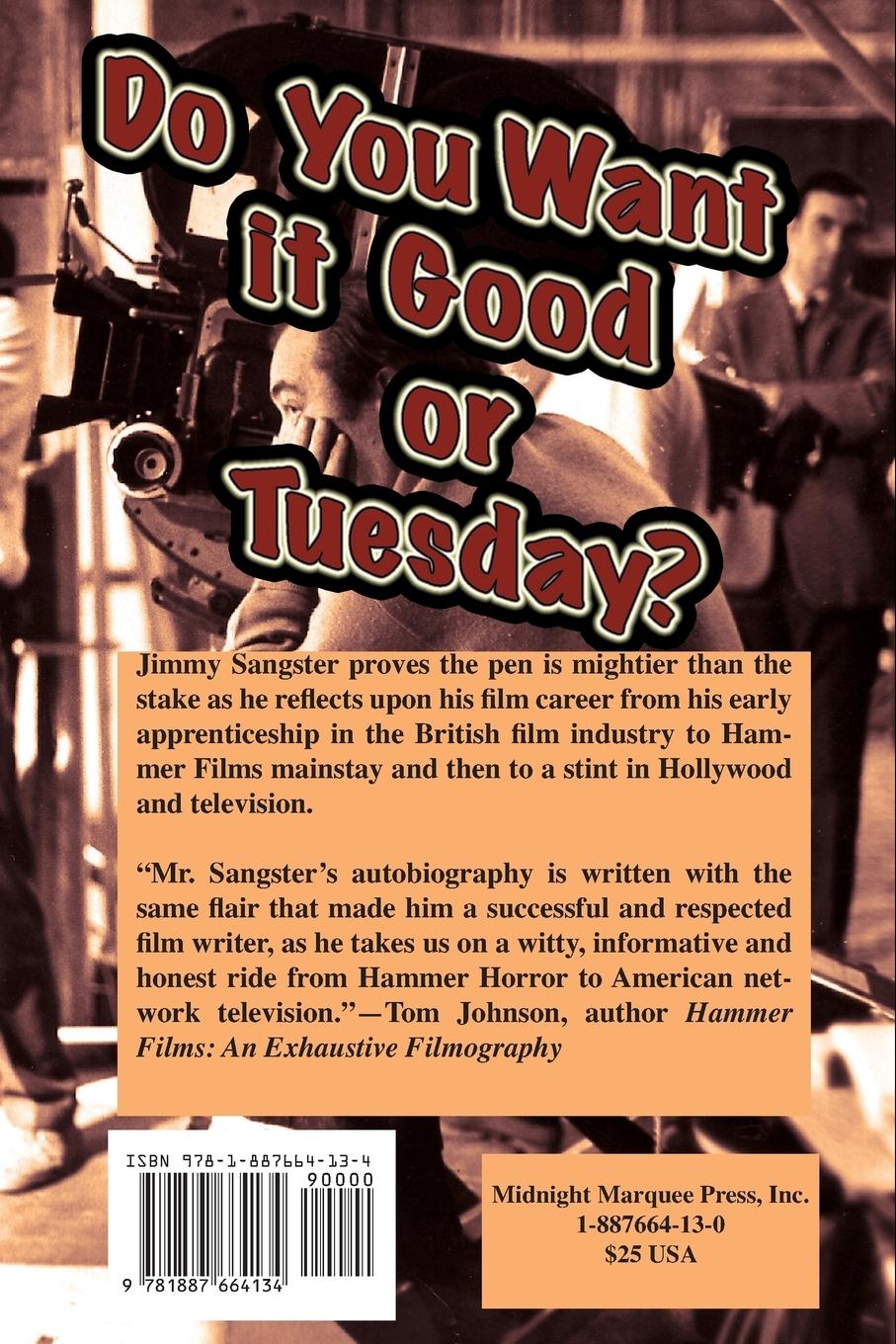 Rückseitencover Do You Want it Good or Tuesday? From Hammer Films to Hollywood