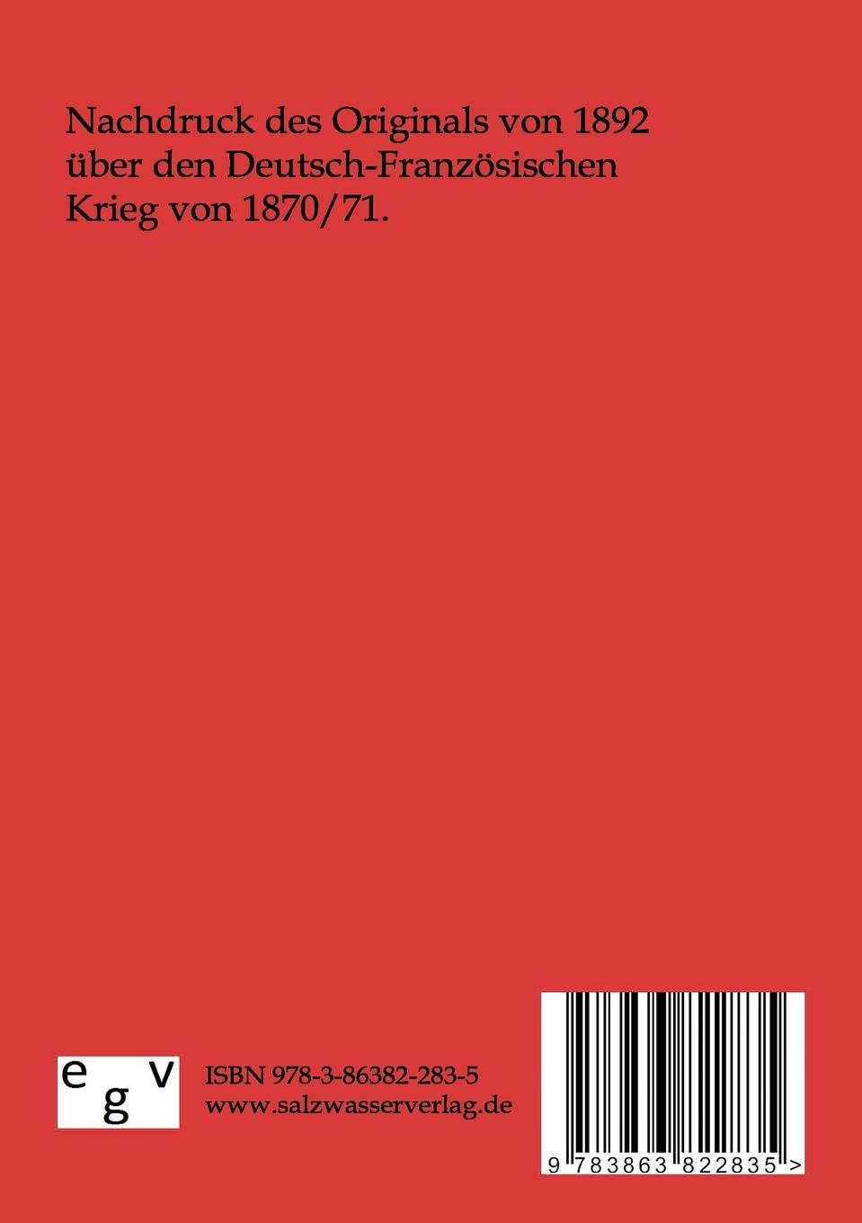 Rückseitencover Der Französische Krieg von 1870 und 1871