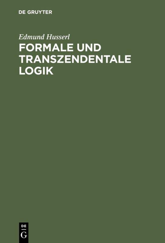 Vorderes Coverbild Formale und transzendentale Logik