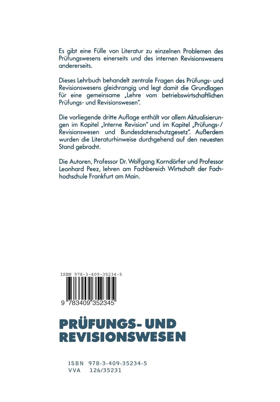 Rückseitencover Einführung in das Prüfungs- und Revisionswesen