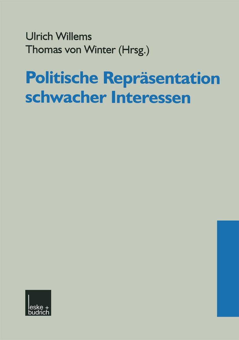 Vorderes Coverbild Politische Repräsentation schwacher Interessen
