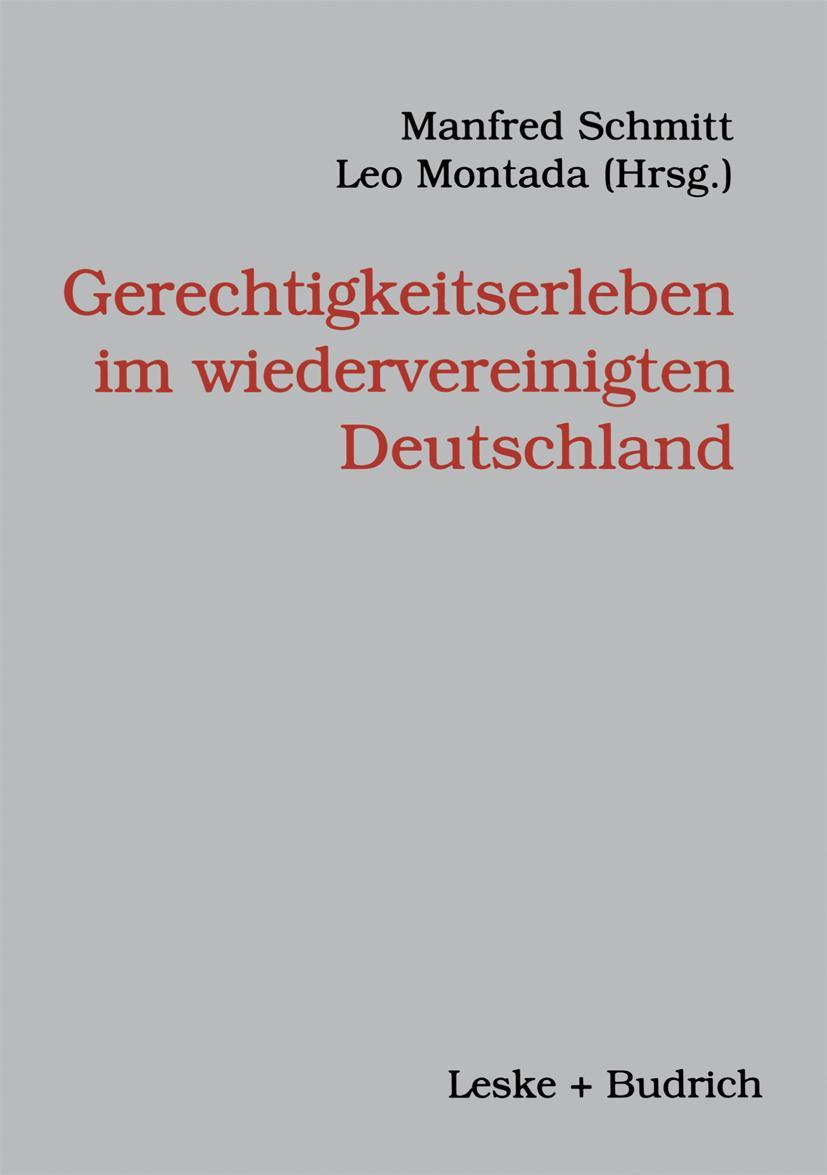 Vorderes Coverbild Gerechtigkeitserleben im wiedervereinigten Deutschland