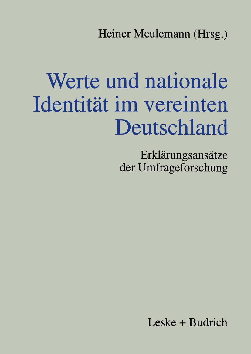 Vorderes Coverbild Werte und nationale Identität im vereinten Deutschland