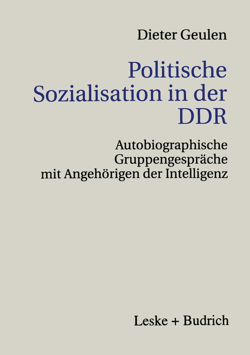 Vorderes Coverbild Politische Sozialisation in der DDR
