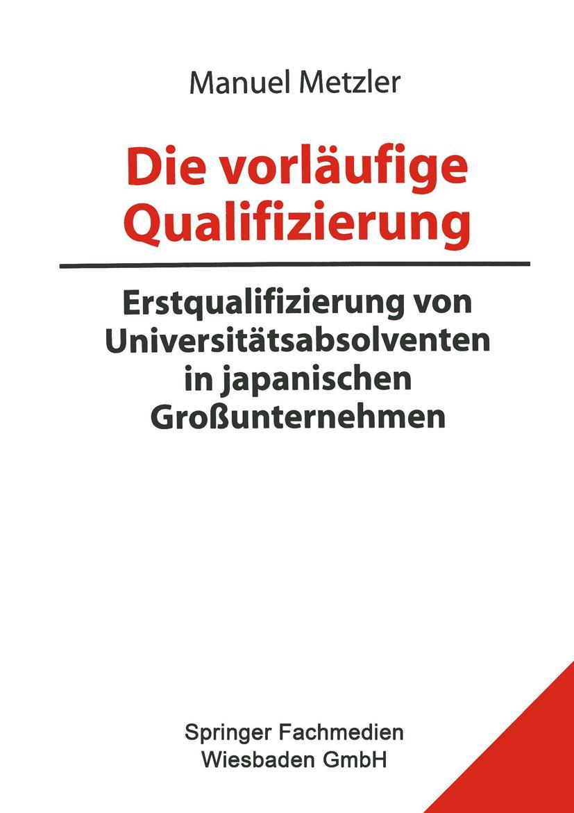 Vorderes Coverbild Die vorläufige Qualifizierung