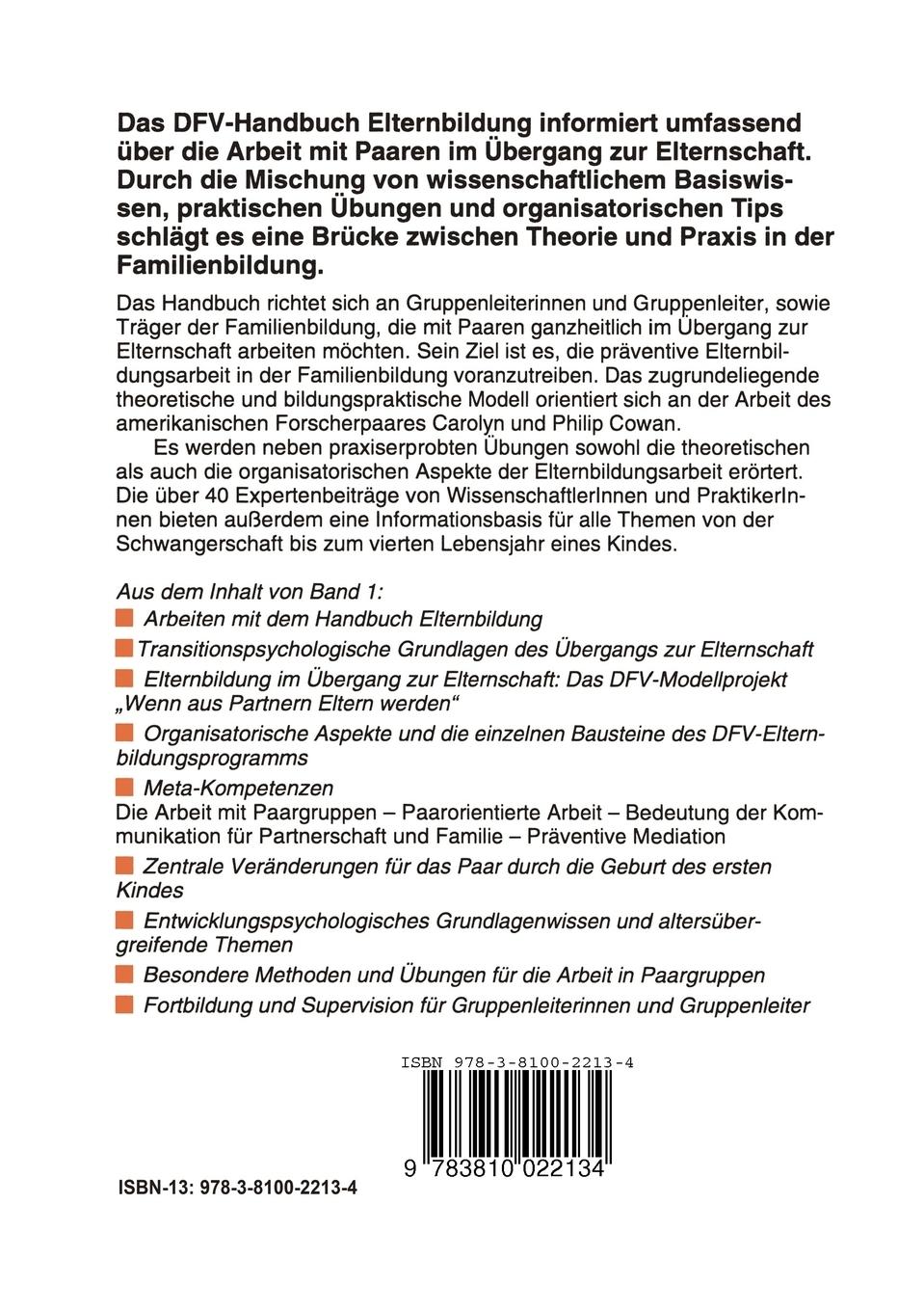 Rückseitencover Handbuch Elternbildung