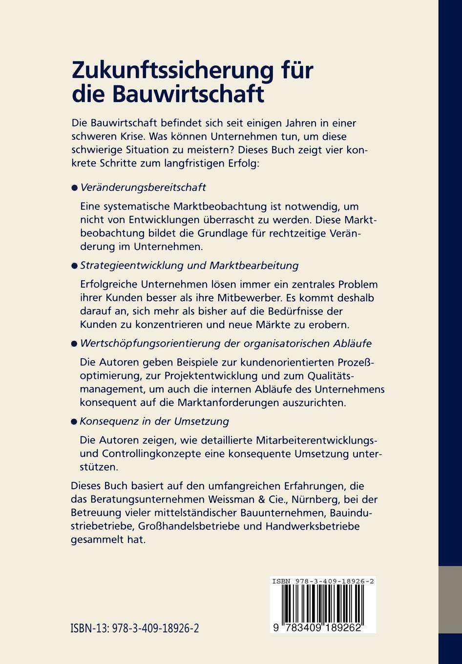 Rückseitencover Zukunftssicherung für die Bauwirtschaft