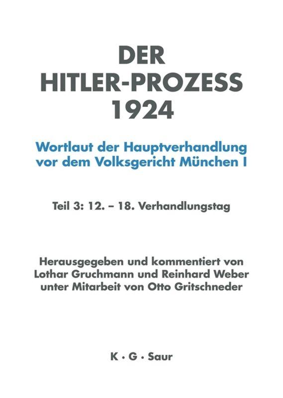 Vorderes Coverbild HITLER-PROZEß 1924 TL.3