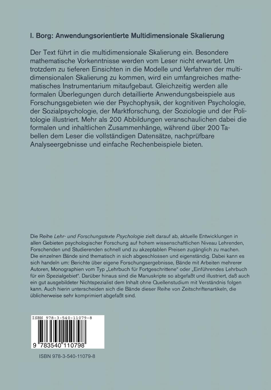 Rückseitencover Anwendungsorientierte Multidimensionale Skalierung