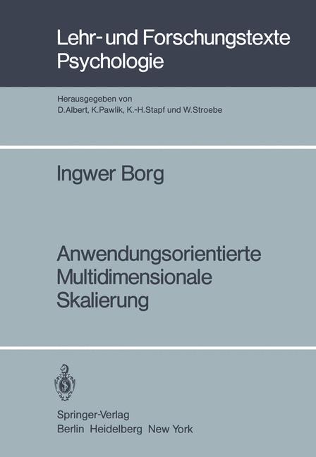 Vorderes Coverbild Anwendungsorientierte Multidimensionale Skalierung