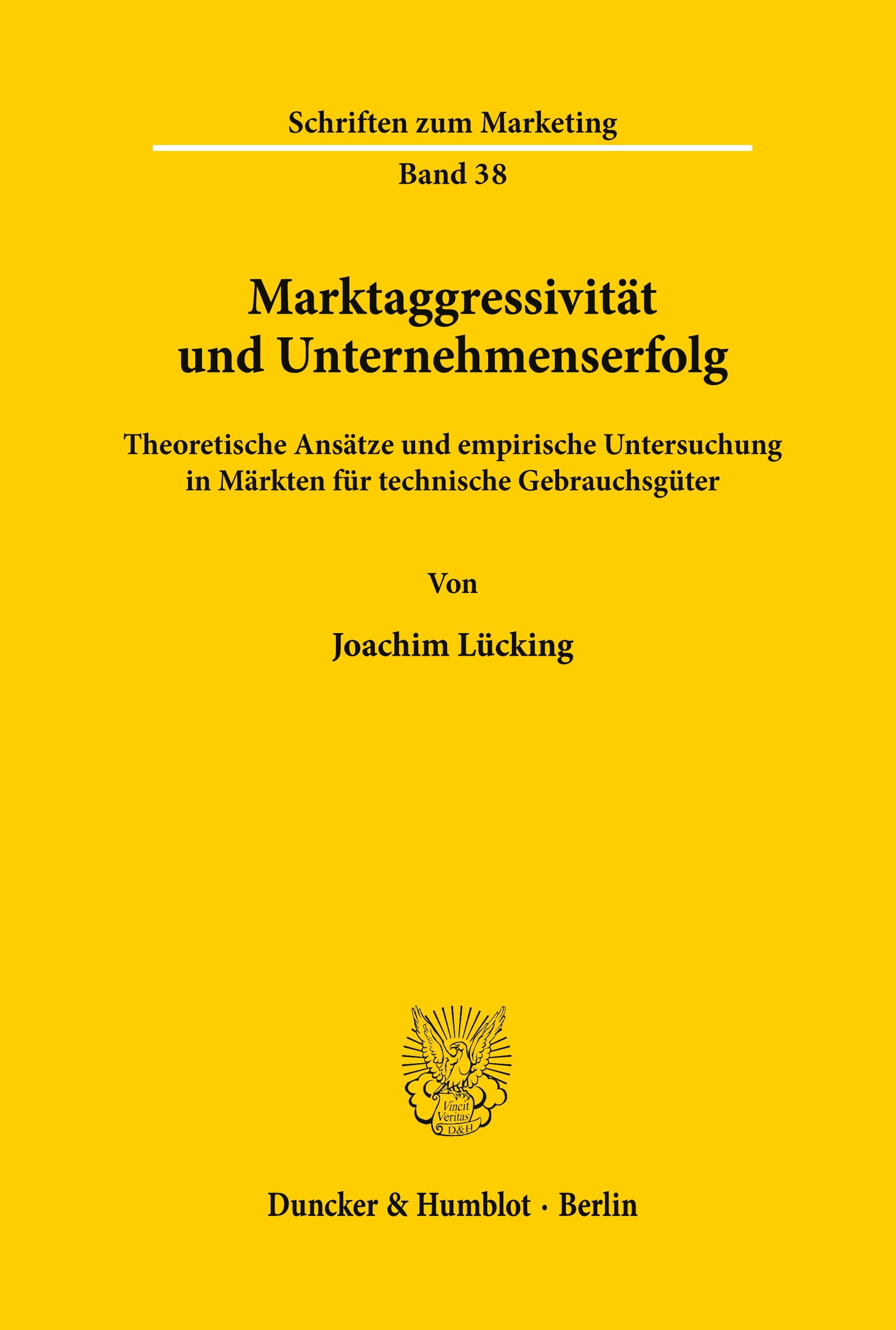 Vorderes Coverbild Marktaggressivität und Unternehmenserfolg.
