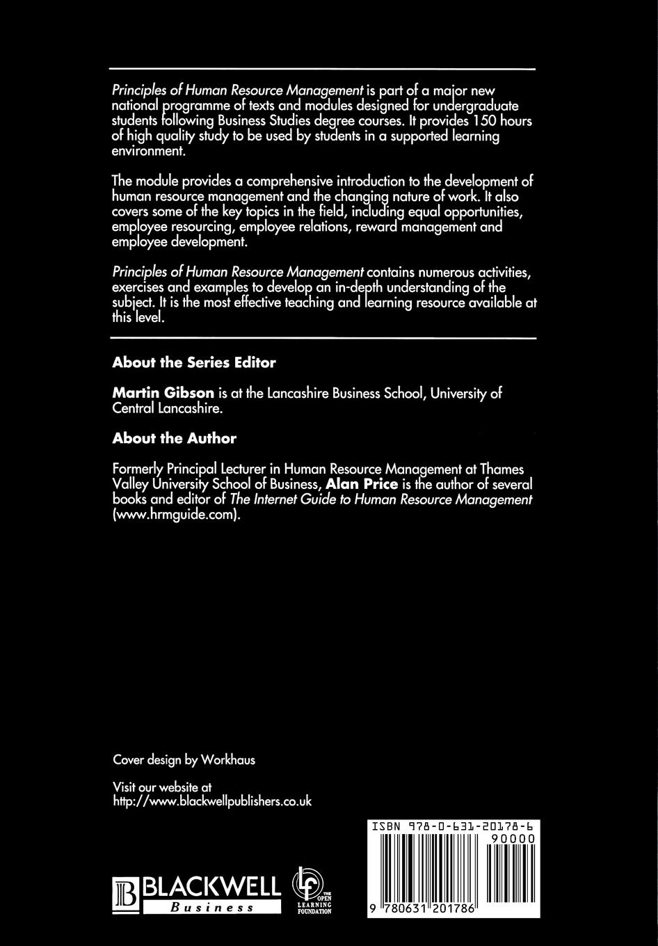 Rückseitencover Principles of Human Resource M