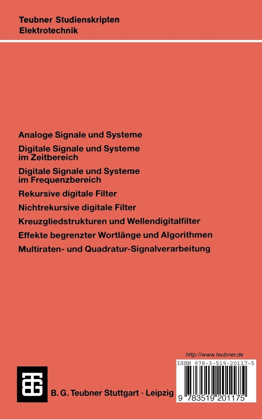 Rückseitencover Einführung in die digitale Signalverarbeitung