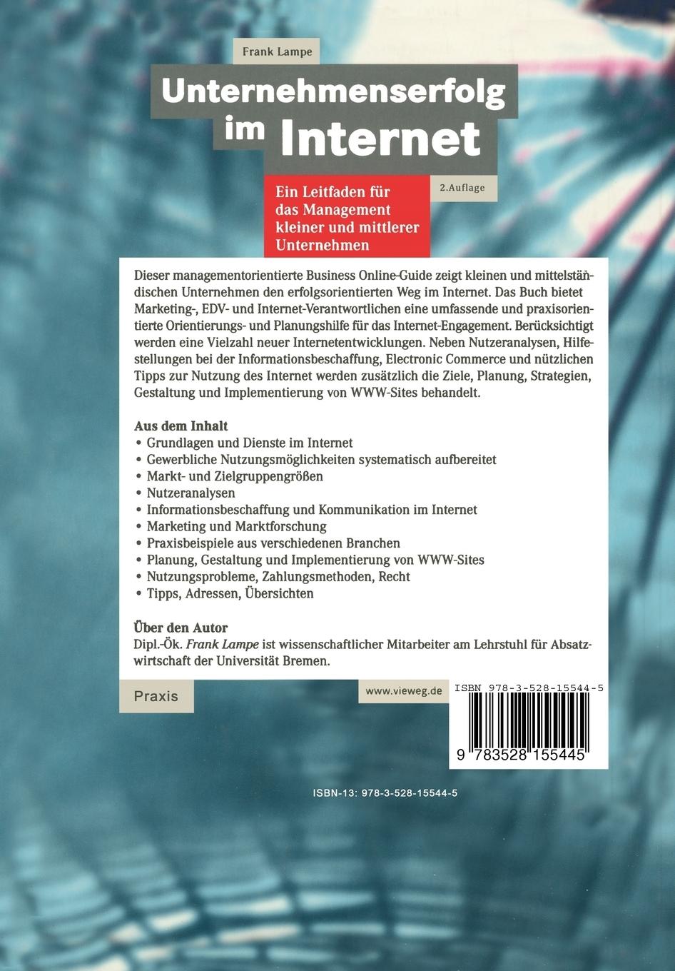 Rückseitencover Unternehmenserfolg im Internet
